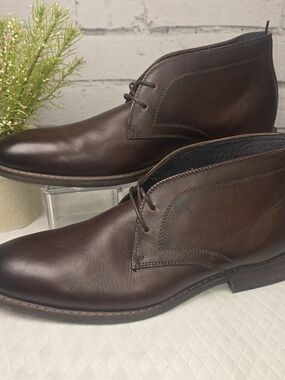 MORETTI BLACK LABEL BROWN LEATHER CHUKKA BOOTS LACE UP MENS 9D